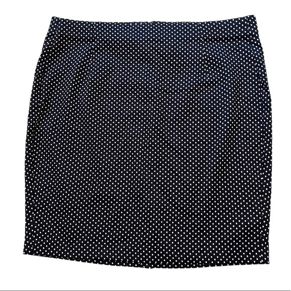 Lane Bryant Navy Blue with White Pin Dots Knit Pencil Skirt 24 - Picture 1 of 4